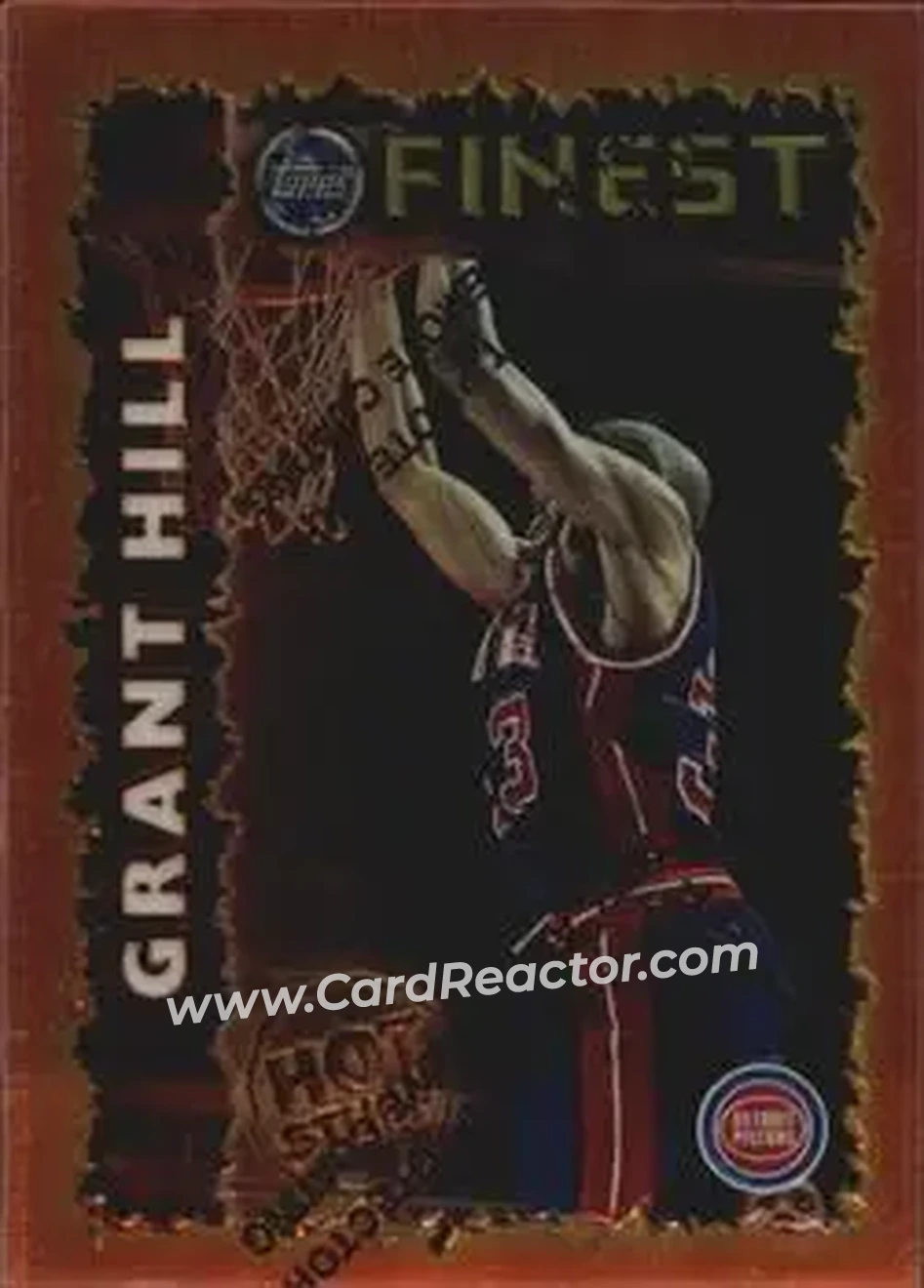 1995-96 Finest - Hot Stuff #HS2 - Grant Hill - Detroit Pistons - Front 1995-96 Finest - Hot Stuff #HS2 - Grant Hill - Detroit Pistons - Front
