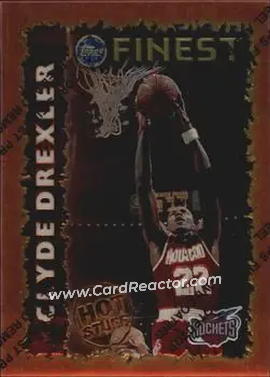 1995-96 Finest - Hot Stuff #HS3 - Clyde Drexler - Houston Rockets - Front