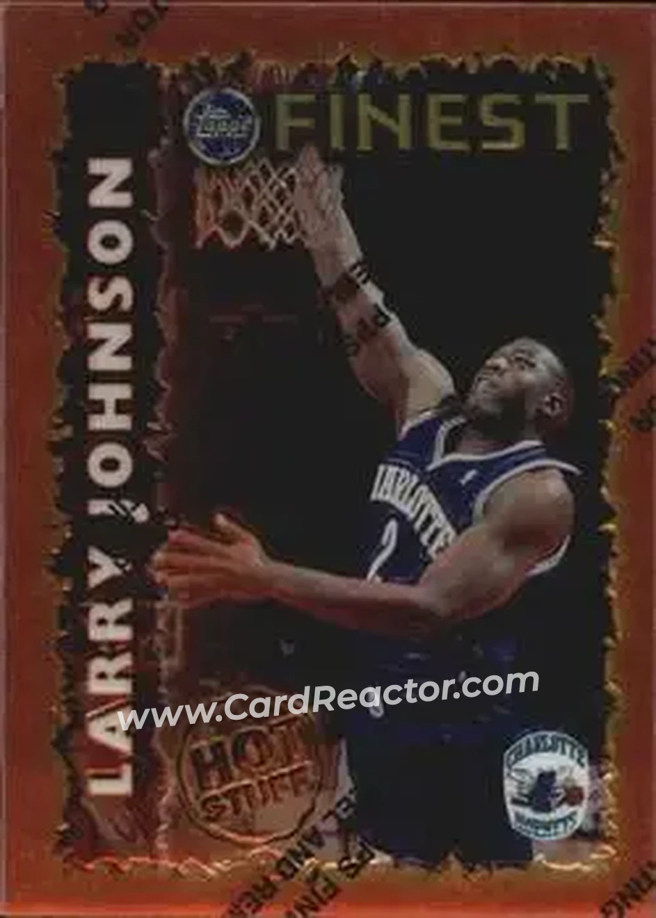1995-96 Finest - Hot Stuff #HS7 - Larry Johnson - Charlotte Hornets - Front