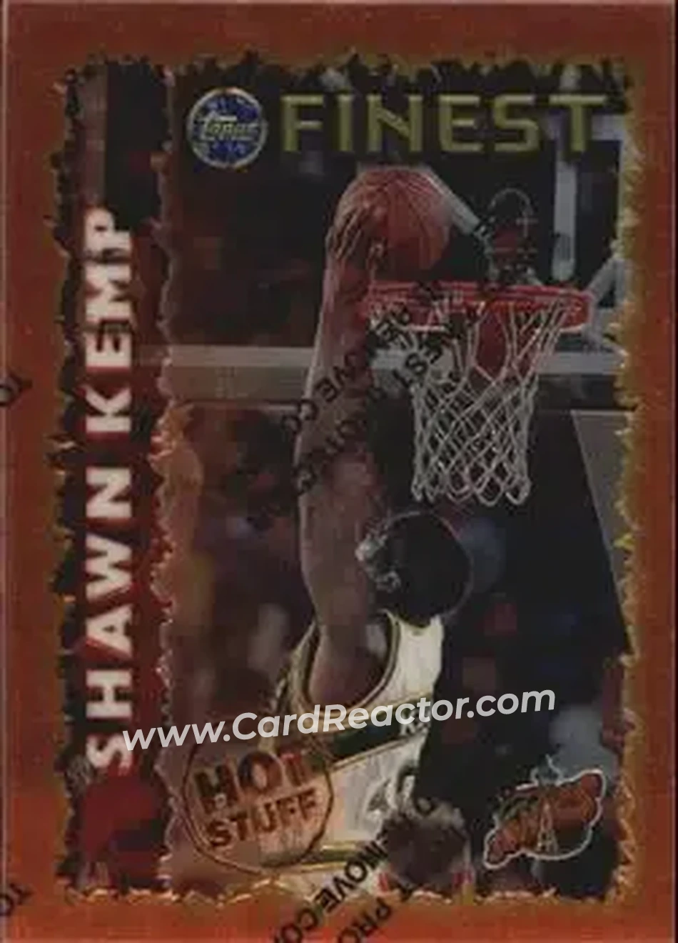 1995-96 Finest - Hot Stuff #HS12 - Shawn Kemp - Seattle SuperSonics - Front