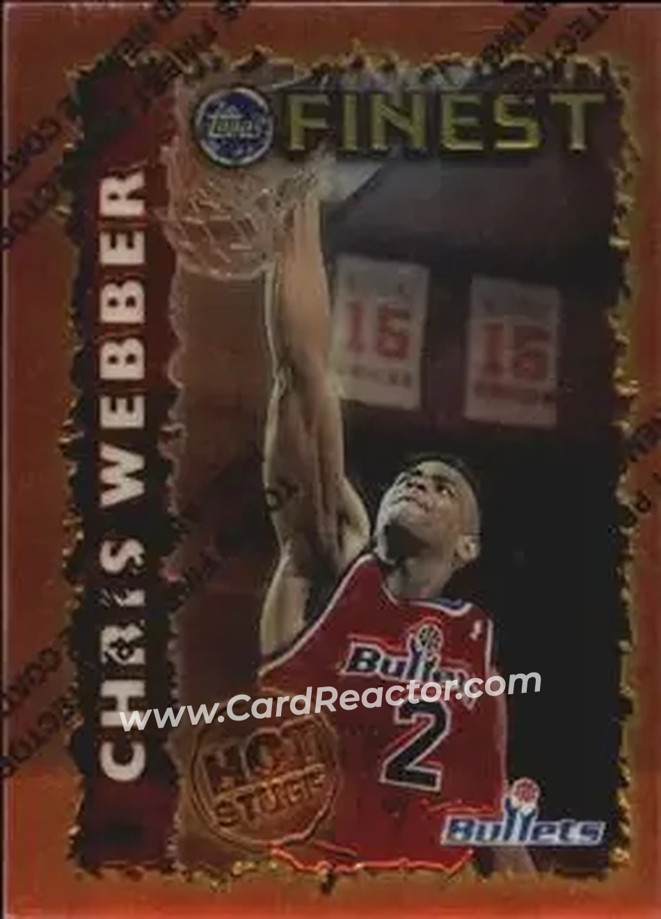 1995-96 Finest - Hot Stuff #HS13 - Chris Webber - Washington Bullets - Front