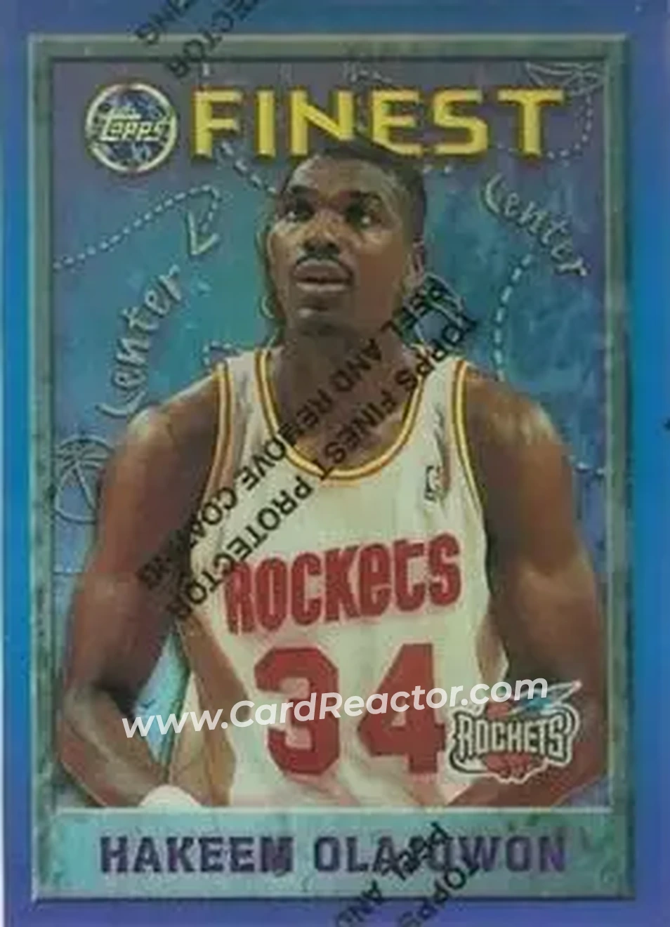 1995-96 Finest - Refractors #1 - Hakeem Olajuwon - Houston Rockets - Front