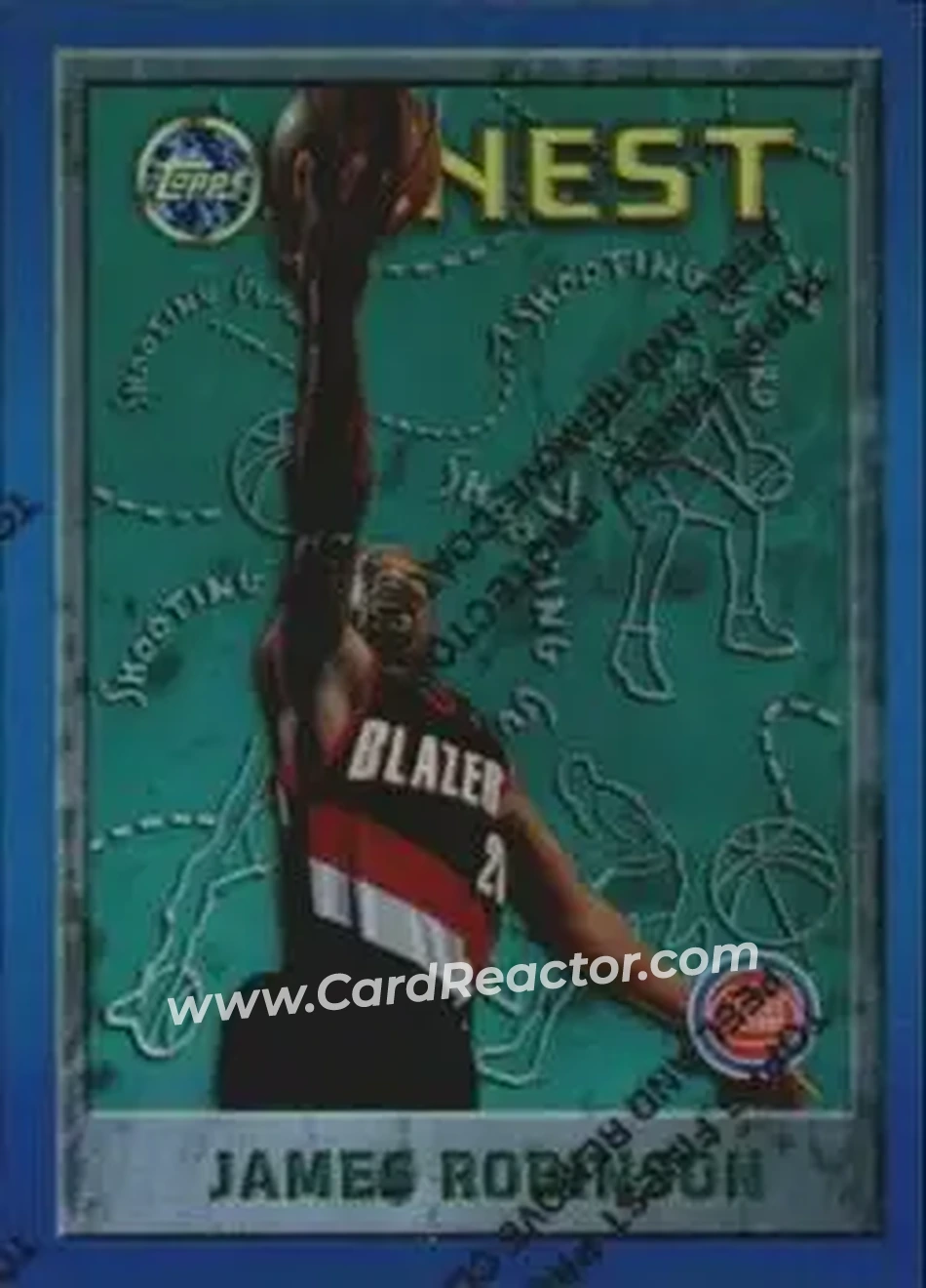 1995-96 Finest - Refractors #8 - James Robinson - Portland Trail Blazers - Front