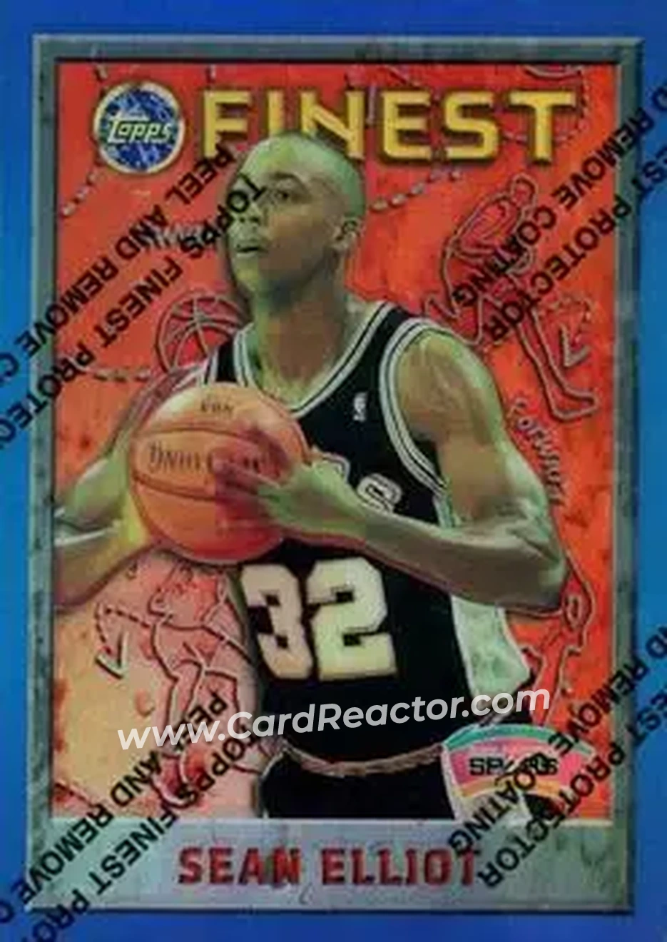 1995-96 Finest - Refractors #11 - Sean Elliott - San Antonio Spurs - Front