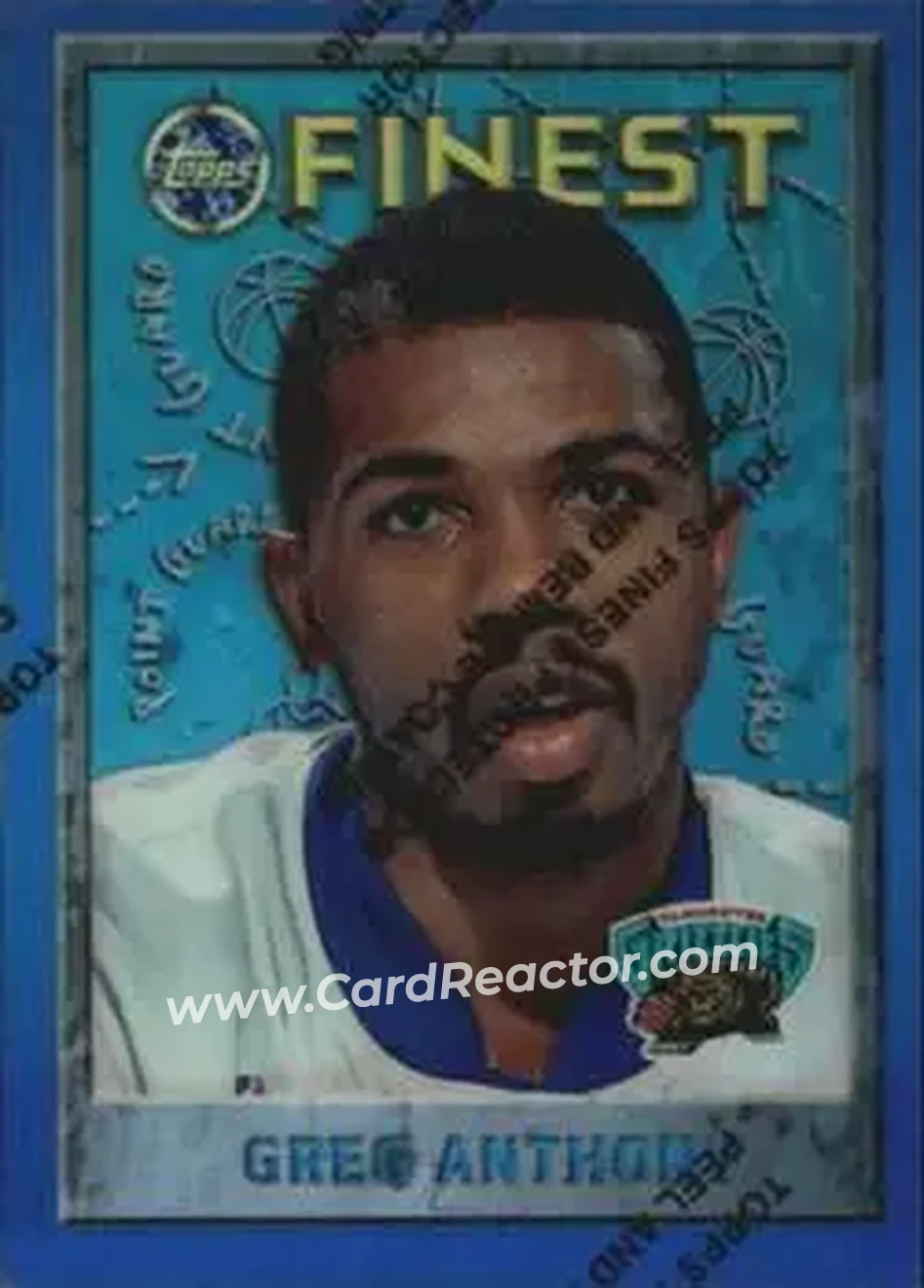 1995-96 Finest - Refractors #12 - Greg Anthony - Vancouver Grizzlies - Front 1995-96 Finest - Refractors #12 - Greg Anthony - Vancouver Grizzlies - Front