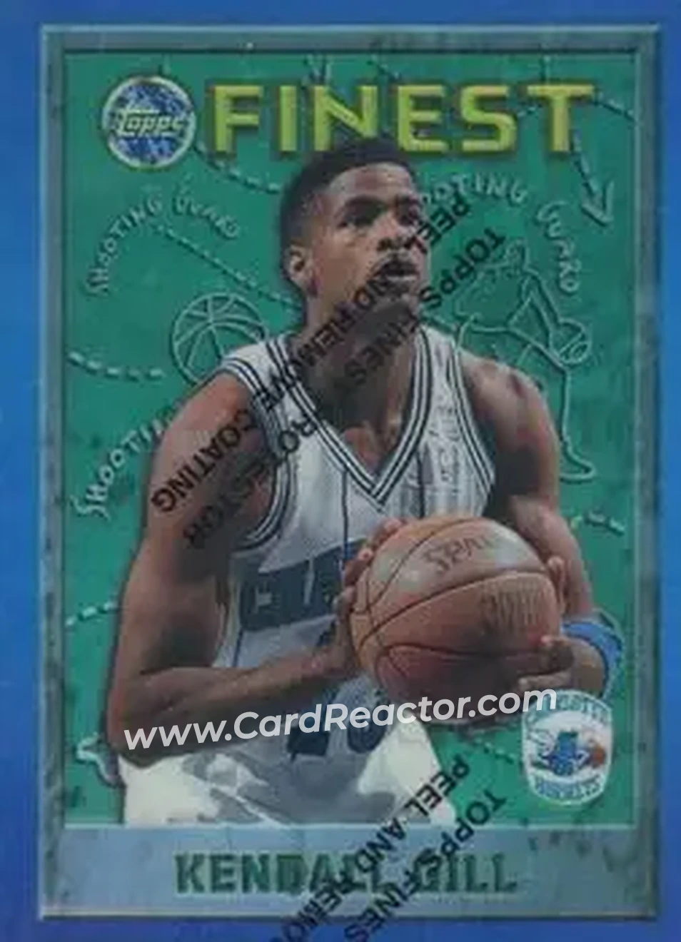 1995-96 Finest - Refractors #13 - Kendall Gill - Charlotte Hornets - Front