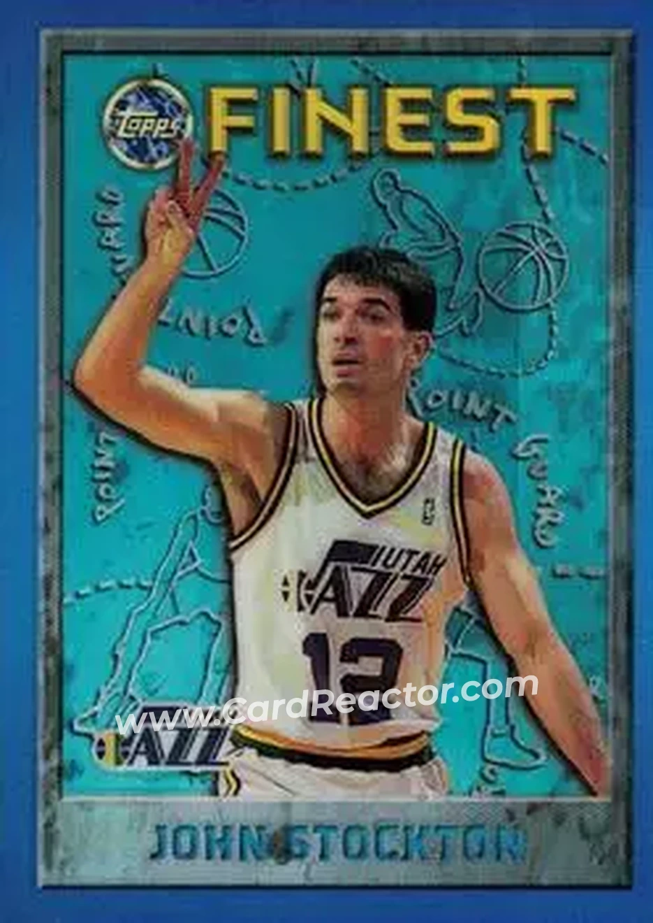 1995-96 Finest - Refractors #15 - John Stockton - Utah Jazz - Front