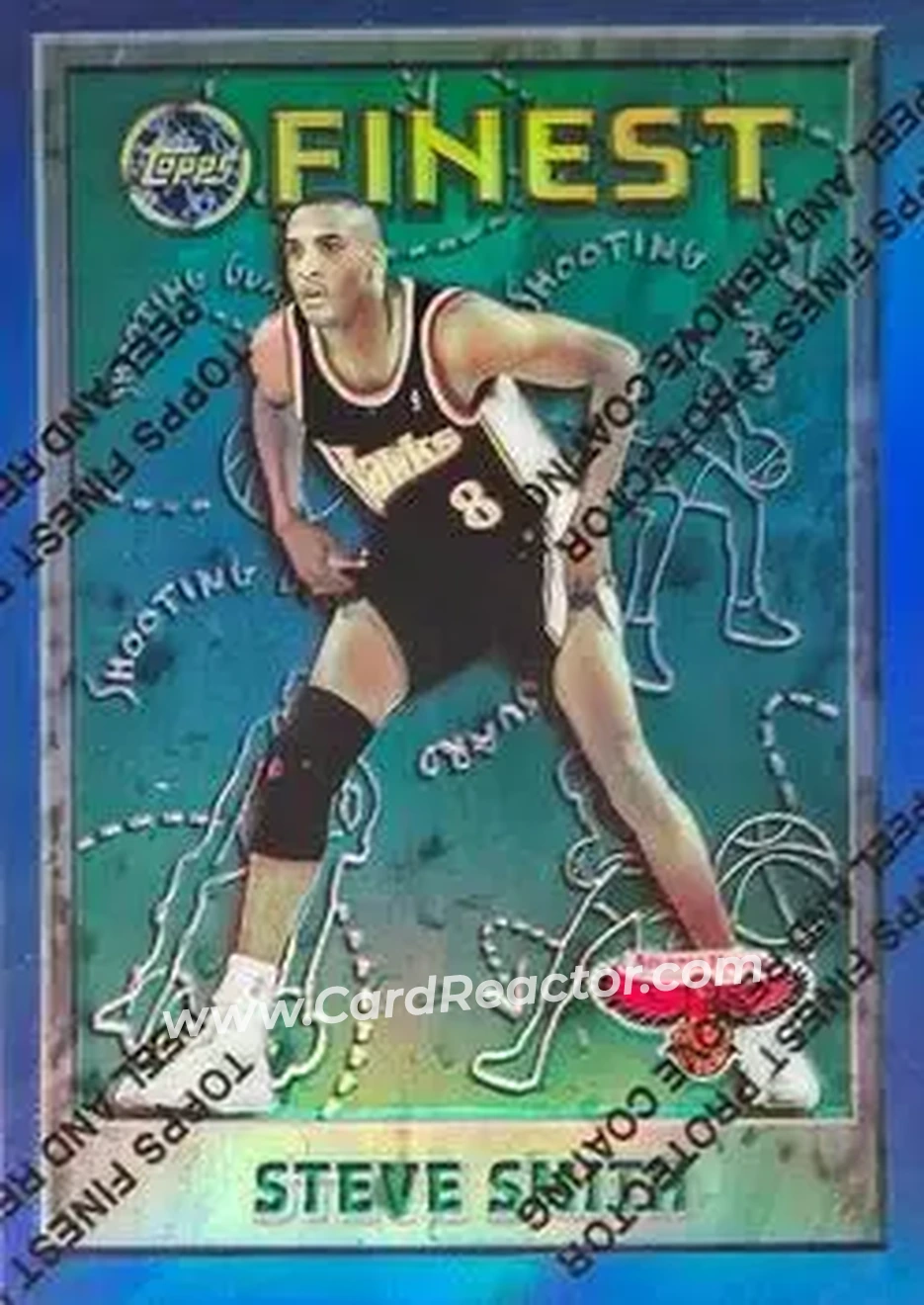 1995-96 Finest - Refractors #16 - Steve Smith - Atlanta Hawks - Front