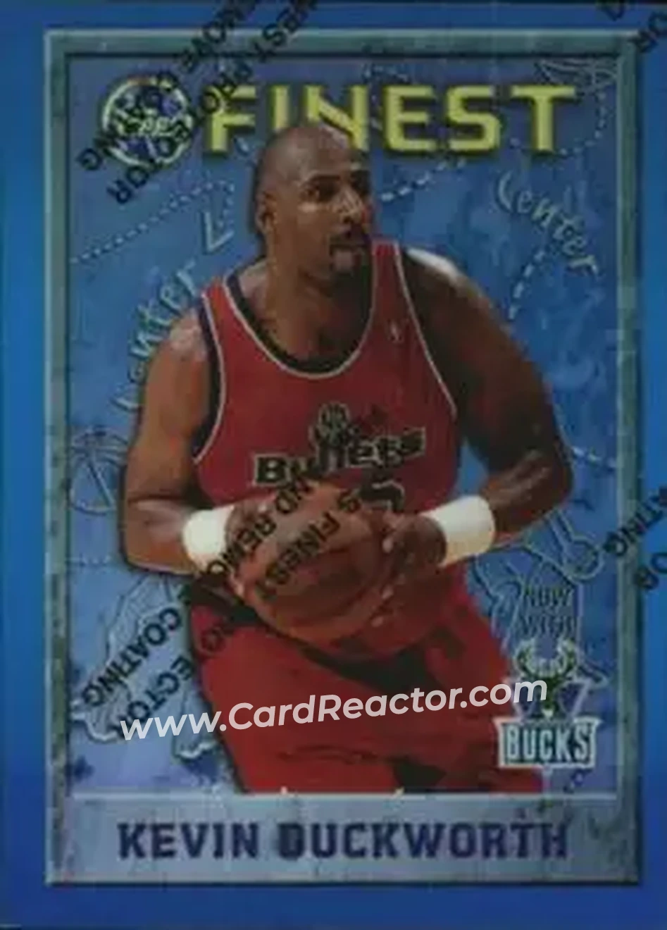 1995-96 Finest - Refractors #23 - Kevin Duckworth - Milwaukee Bucks - Front 1995-96 Finest - Refractors #23 - Kevin Duckworth - Milwaukee Bucks - Front