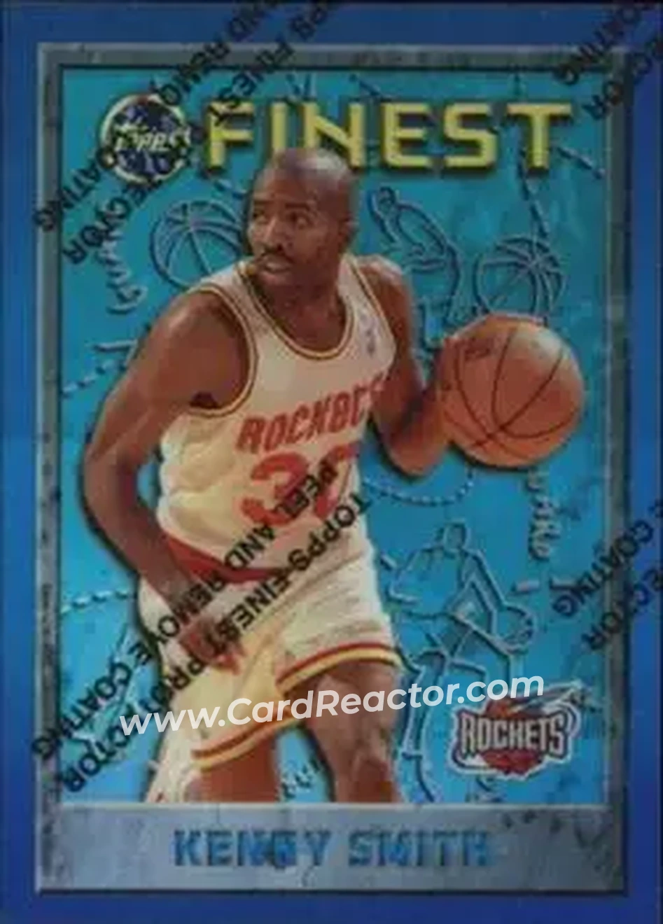 1995-96 Finest - Refractors #37 - Kenny Smith - Houston Rockets - Front 1995-96 Finest - Refractors #37 - Kenny Smith - Houston Rockets - Front