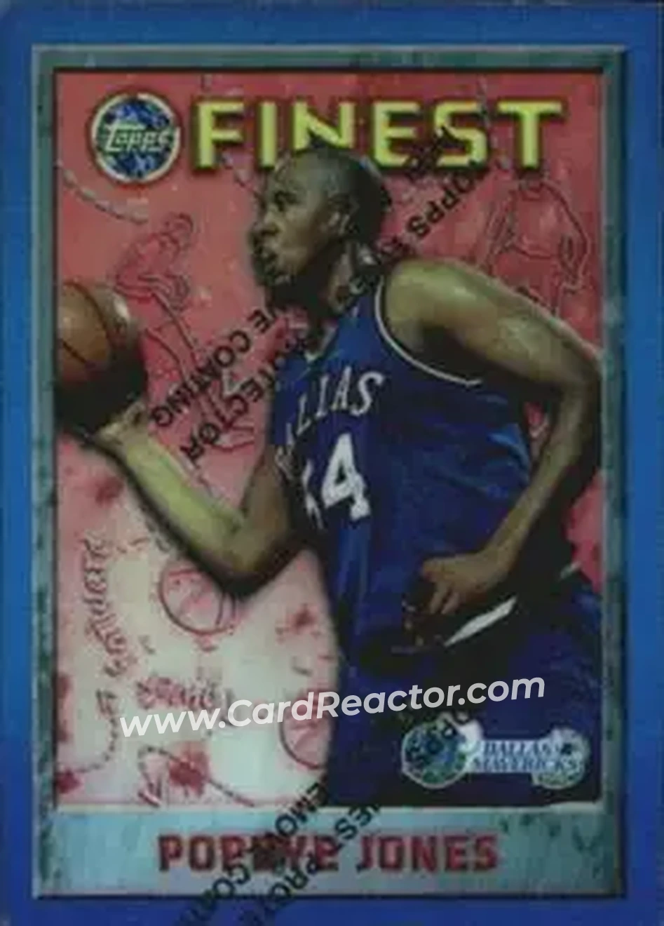 1995-96 Finest - Refractors #38 - Popeye Jones - Dallas Mavericks - Front