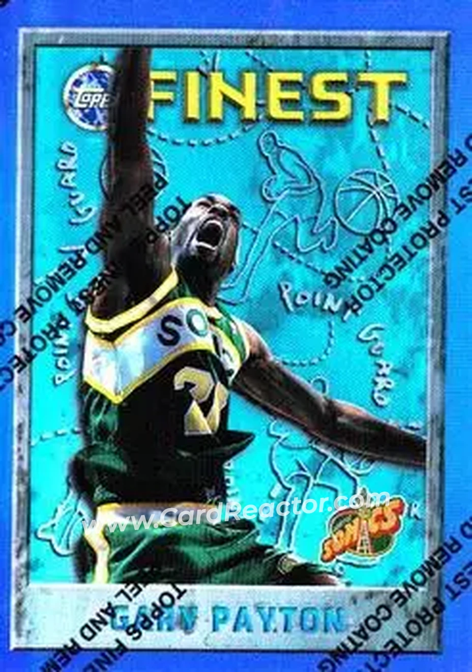 1995-96 Finest - Refractors #40 - Gary Payton - Seattle SuperSonics - Front