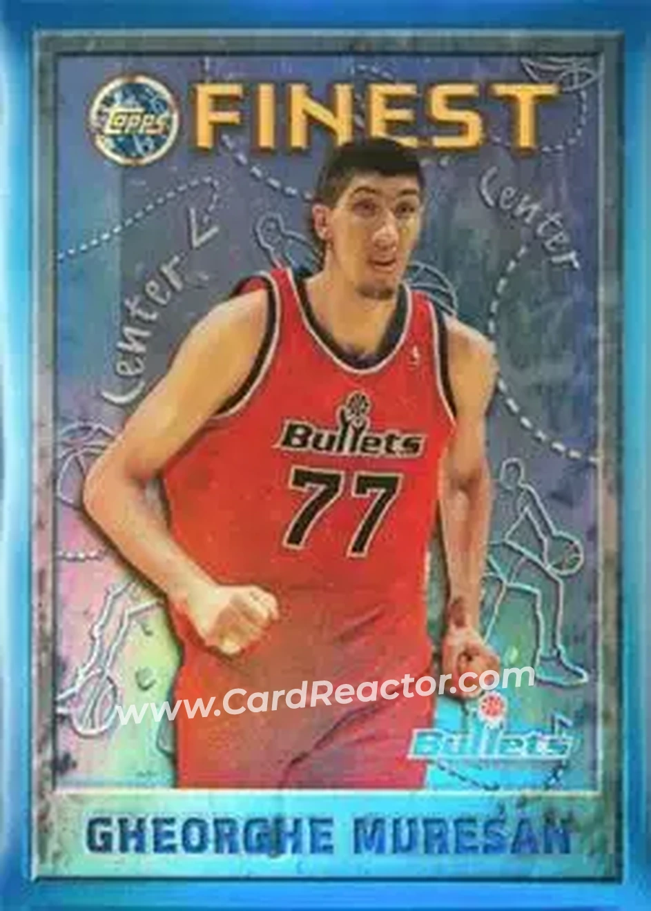 1995-96 Finest - Refractors #46 - Gheorghe Mureșan - Washington Bullets - Front