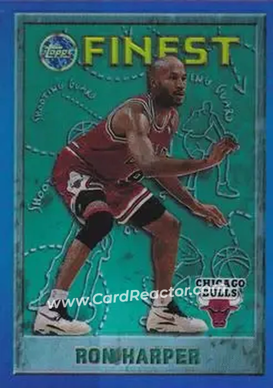 1995-96 Finest - Refractors #53 - Ron Harper - Chicago Bulls - Front 1995-96 Finest - Refractors #53 - Ron Harper - Chicago Bulls - Front