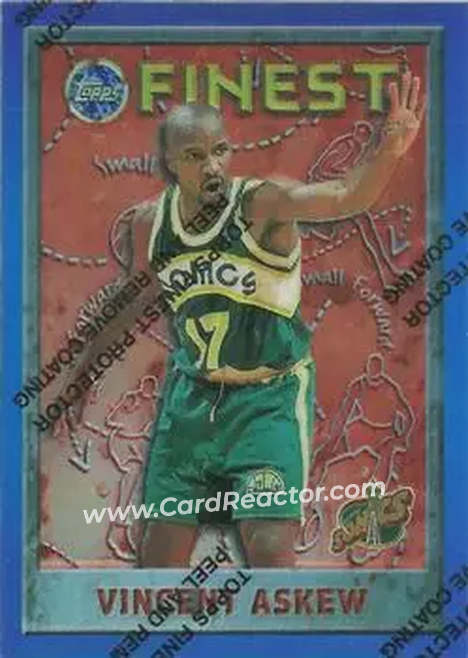 1995-96 Finest - Refractors #59 - Vincent Askew - Seattle SuperSonics - Front