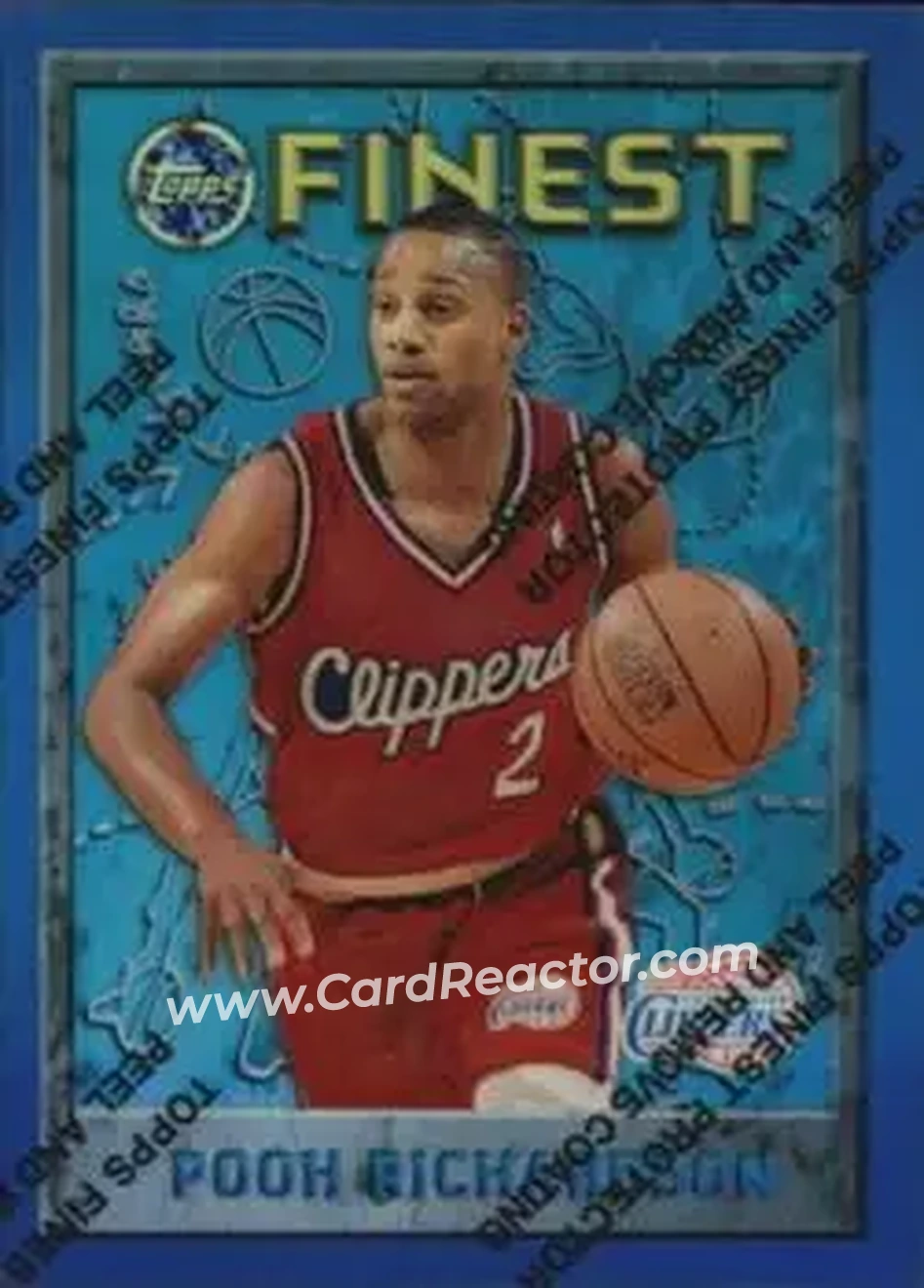 1995-96 Finest - Refractors #63 - Pooh Richardson - Los Angeles Clippers - Front