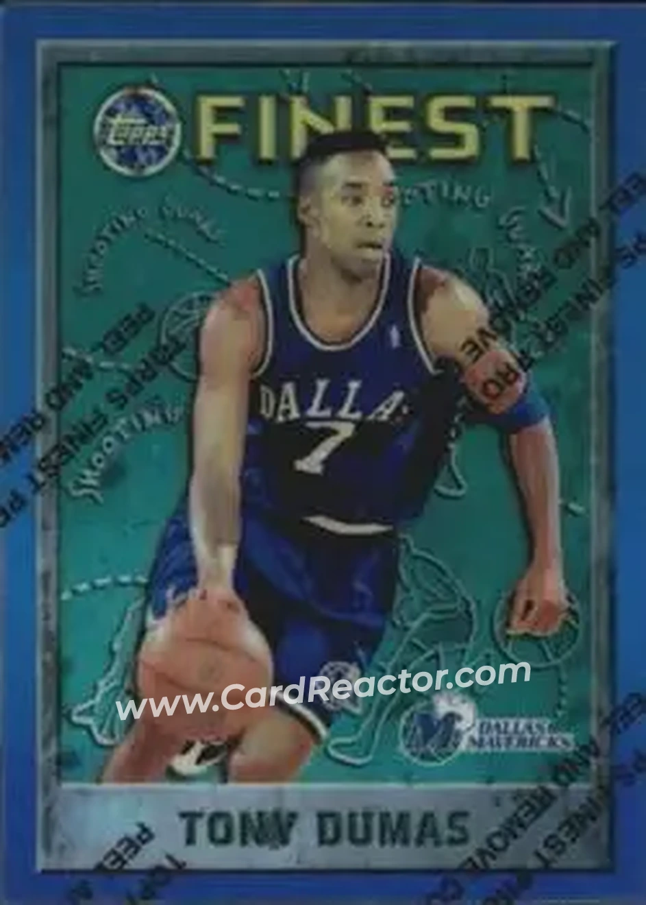 1995-96 Finest - Refractors #69 - Tony Dumas - Dallas Mavericks - Front