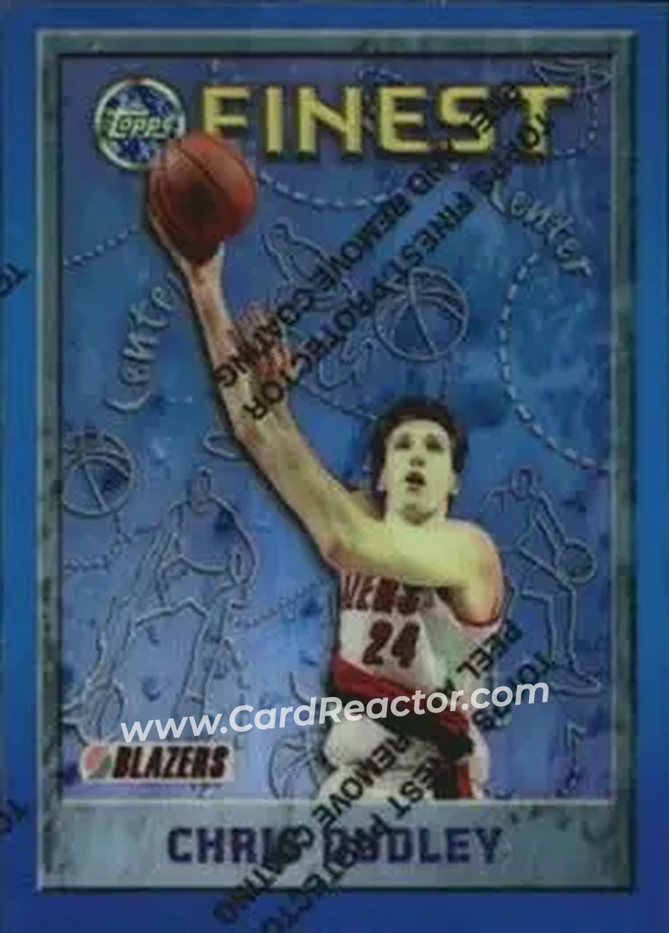 1995-96 Finest - Refractors #74 - Chris Dudley - Portland Trail Blazers - Front 1995-96 Finest - Refractors #74 - Chris Dudley - Portland Trail Blazers - Front