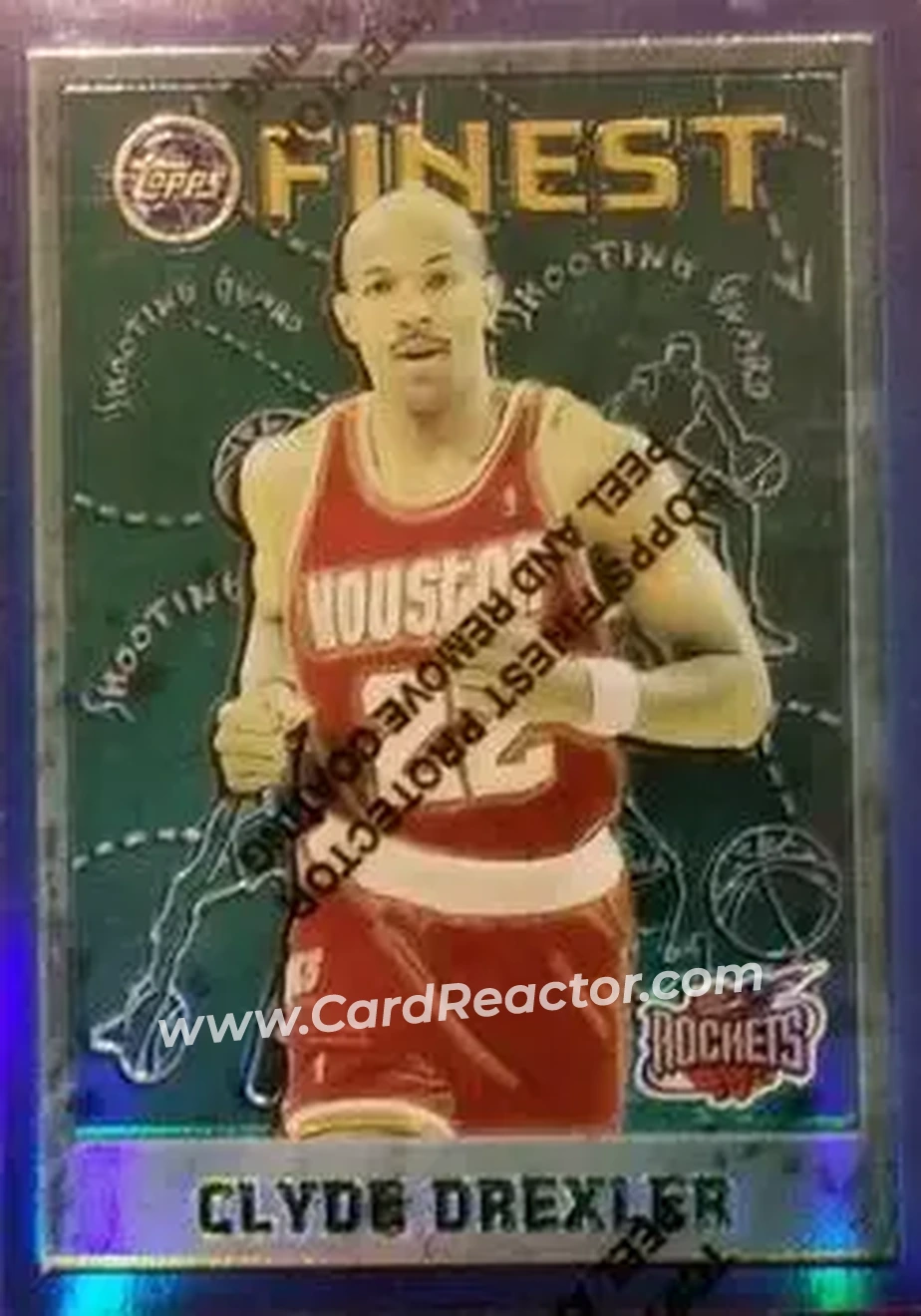 1995-96 Finest - Refractors #75 - Clyde Drexler - Houston Rockets - Front