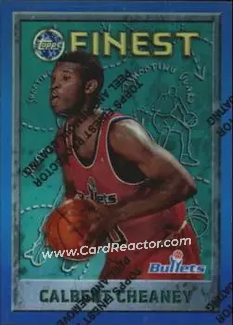 1995-96 Finest - Refractors #77 - Calbert Cheaney - Washington Bullets - Front