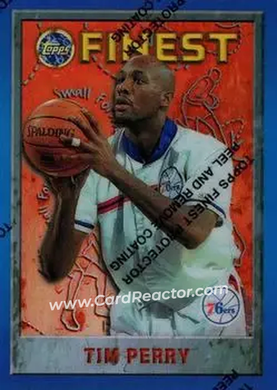 1995-96 Finest - Refractors #79 - Tim Perry - Philadelphia 76ers - Front