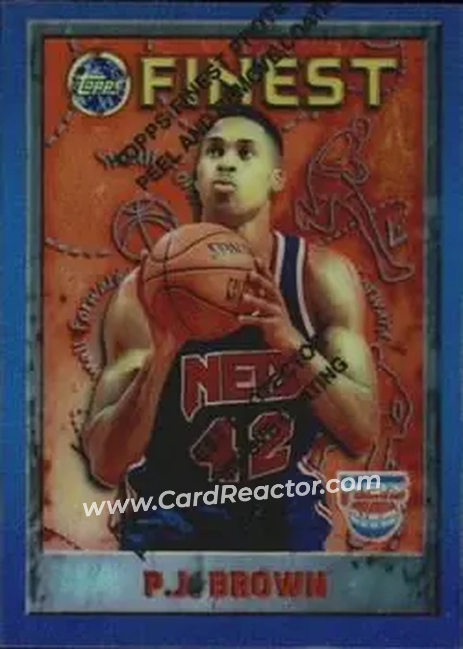 1995-96 Finest - Refractors #92 - P.J. Brown - New Jersey Nets - Front