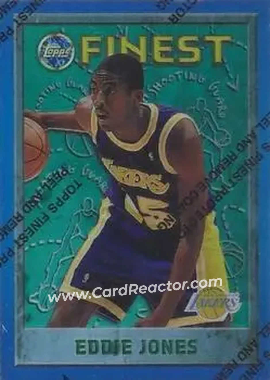 1995-96 Finest - Refractors #95 - Eddie Jones - Los Angeles Lakers - Front