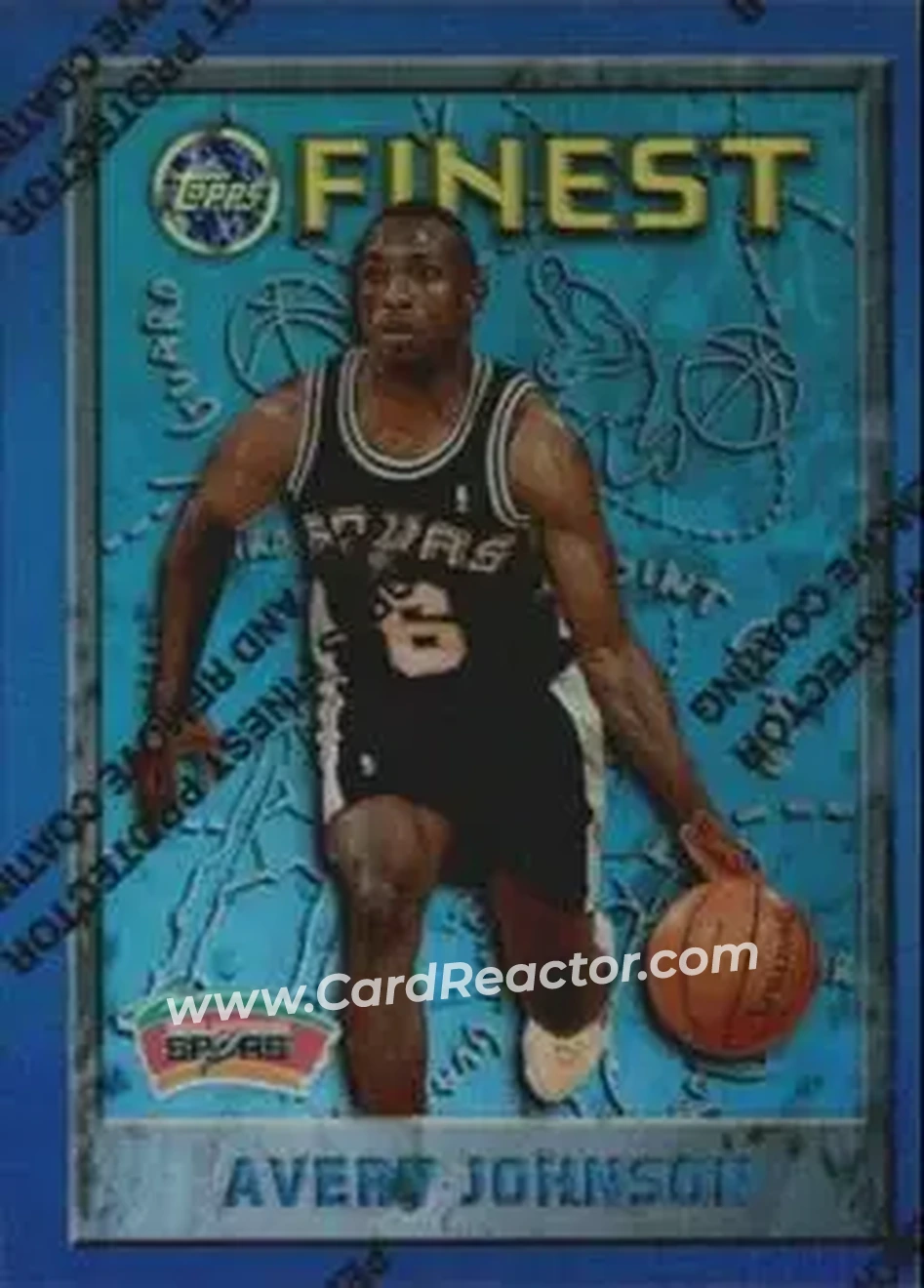 1995-96 Finest - Refractors #97 - Avery Johnson - San Antonio Spurs - Front