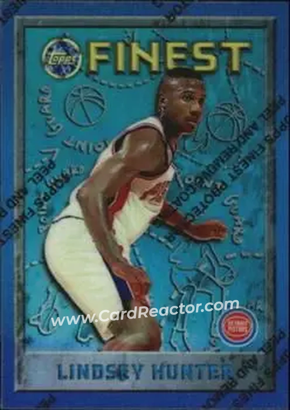 1995-96 Finest - Refractors #98 - Lindsey Hunter - Detroit Pistons - Front 1995-96 Finest - Refractors #98 - Lindsey Hunter - Detroit Pistons - Front