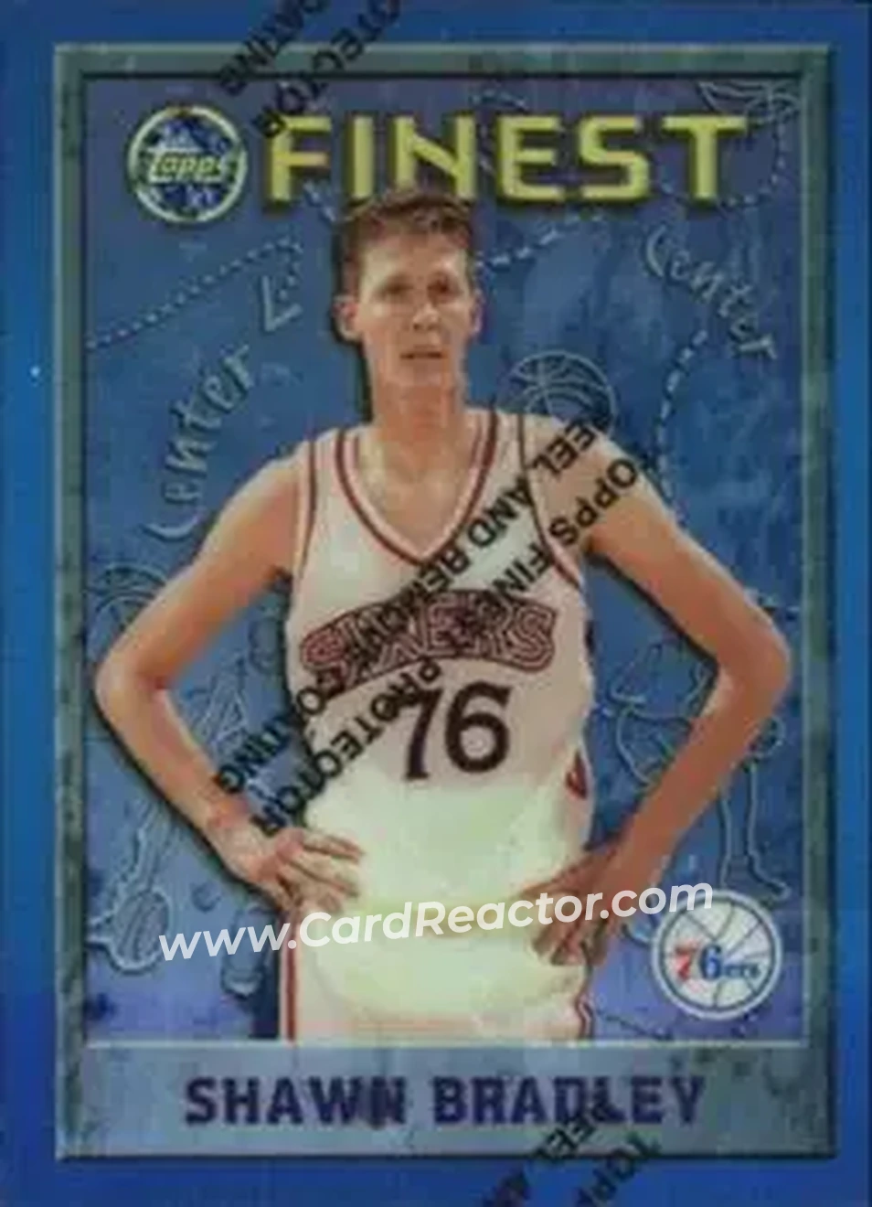 1995-96 Finest - Refractors #100 - Shawn Bradley - Philadelphia 76ers - Front