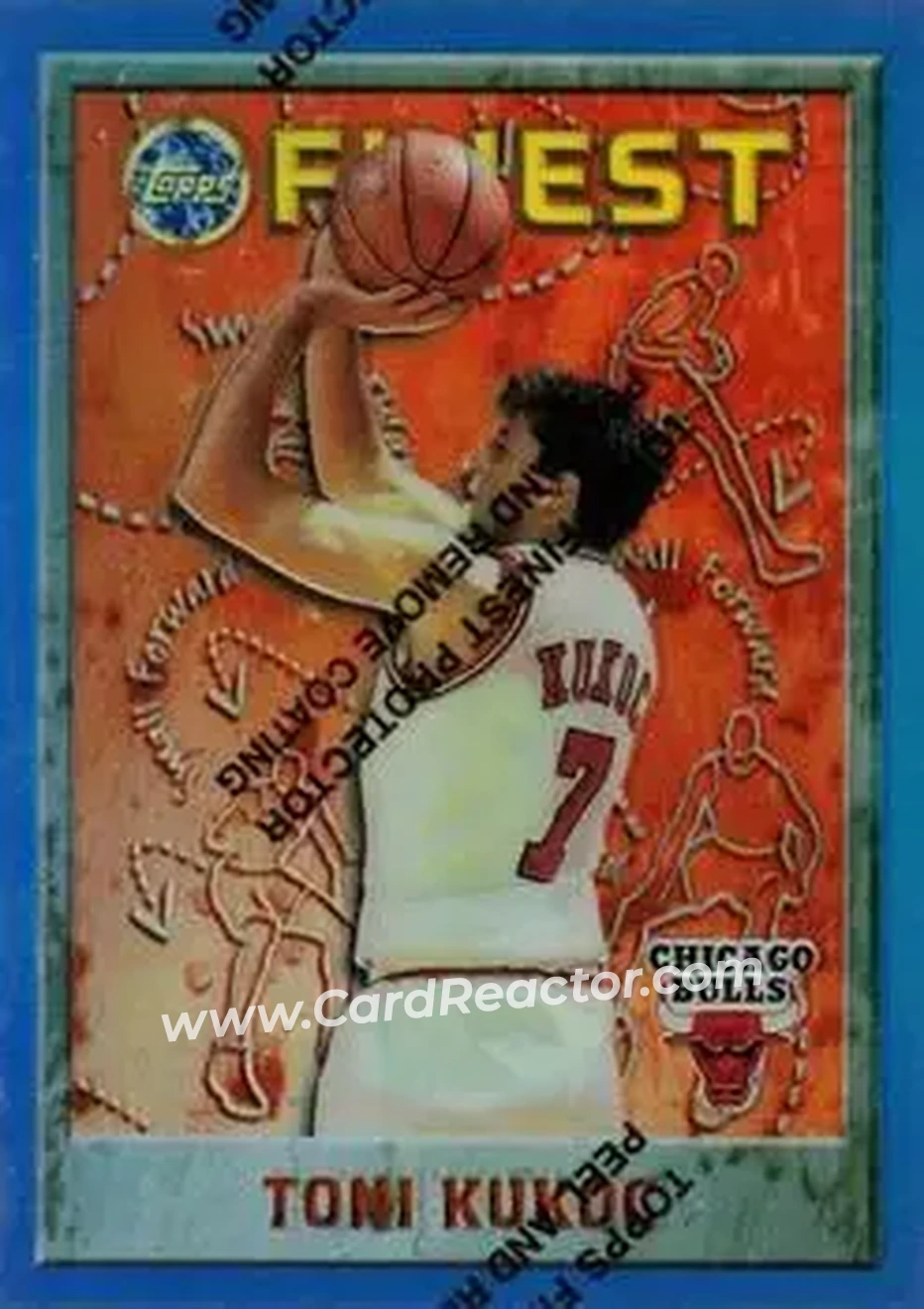 1995-96 Finest - Refractors #108 - Toni Kukoc - Chicago Bulls - Front