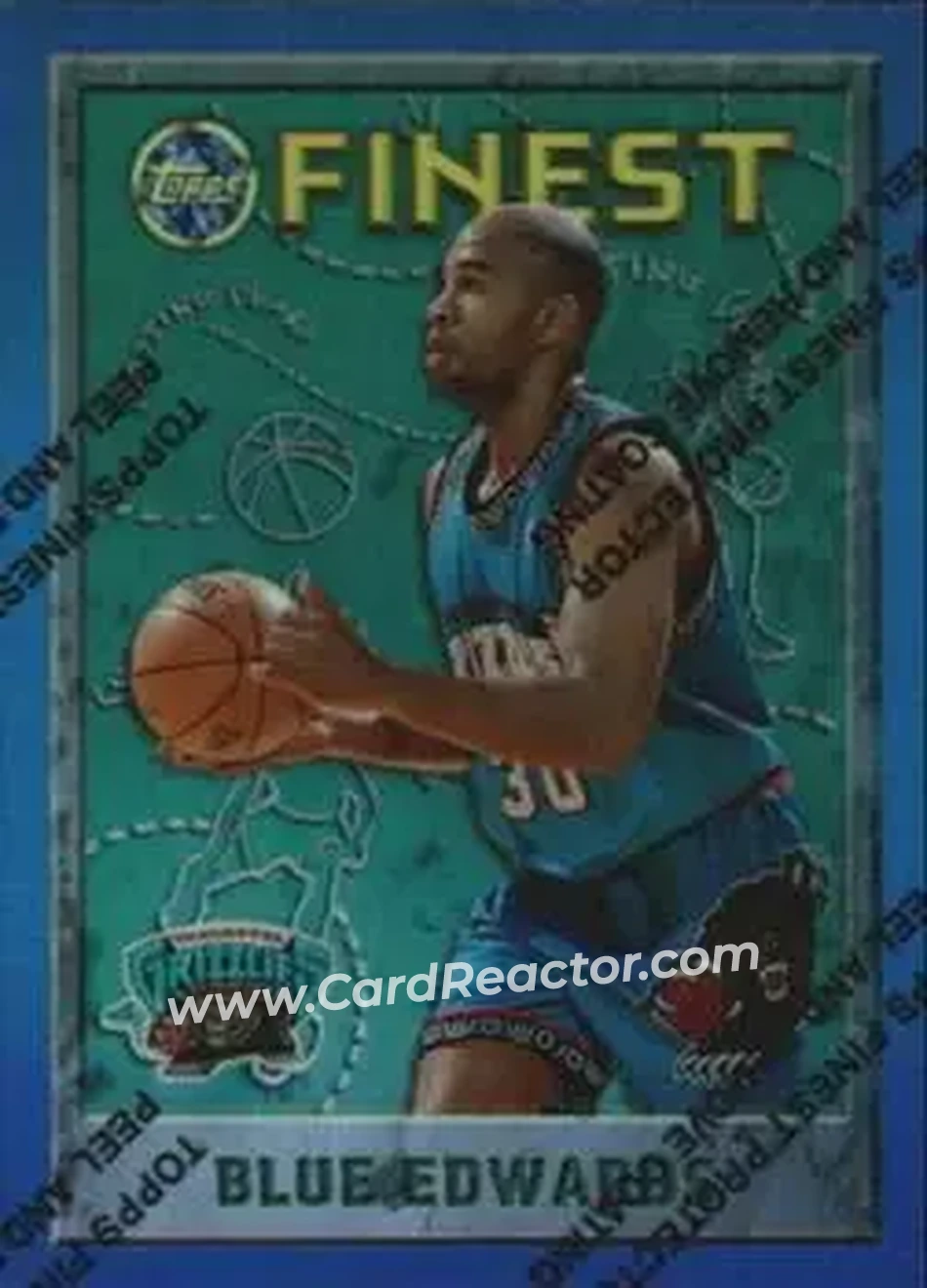 1995-96 Finest - Refractors #158 - Blue Edwards - Vancouver Grizzlies - Front