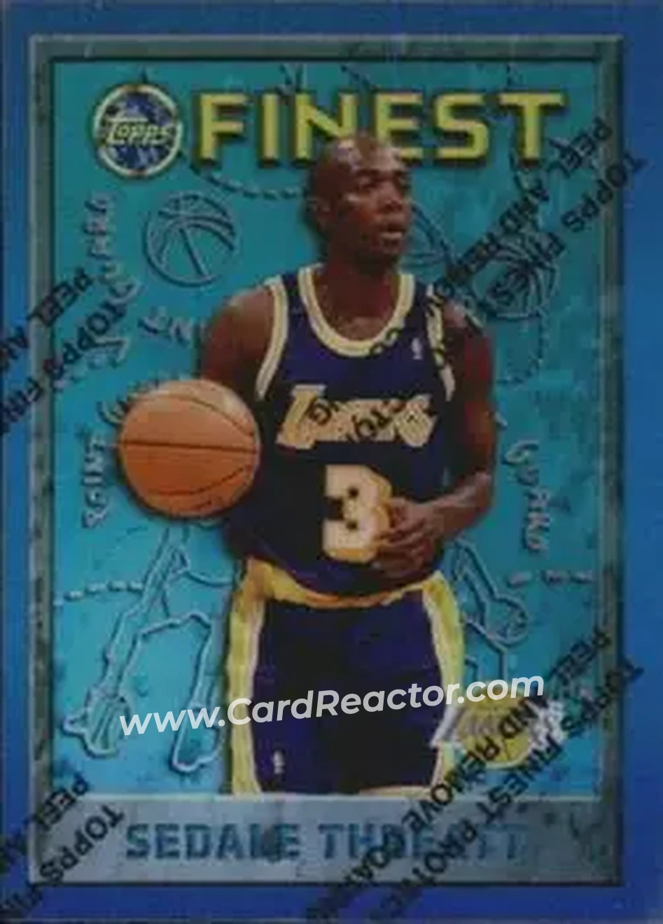 1995-96 Finest - Refractors #161 - Sedale Threatt - Los Angeles Lakers - Front