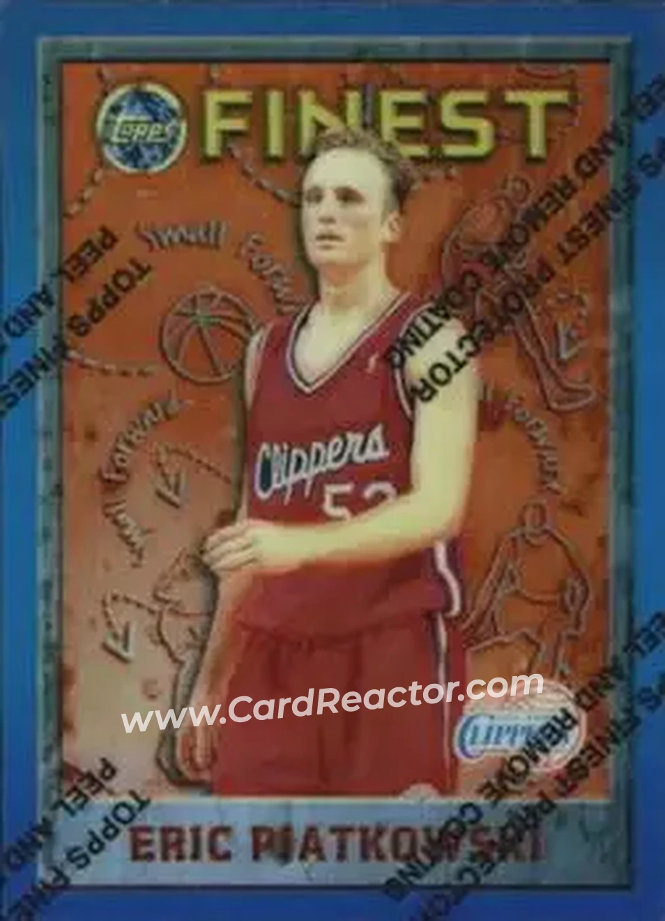 1995-96 Finest - Refractors #172 - Eric Piatkowski - Los Angeles Clippers - Front