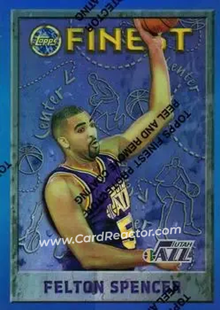 1995-96 Finest - Refractors #176 - Felton Spencer - Utah Jazz - Front