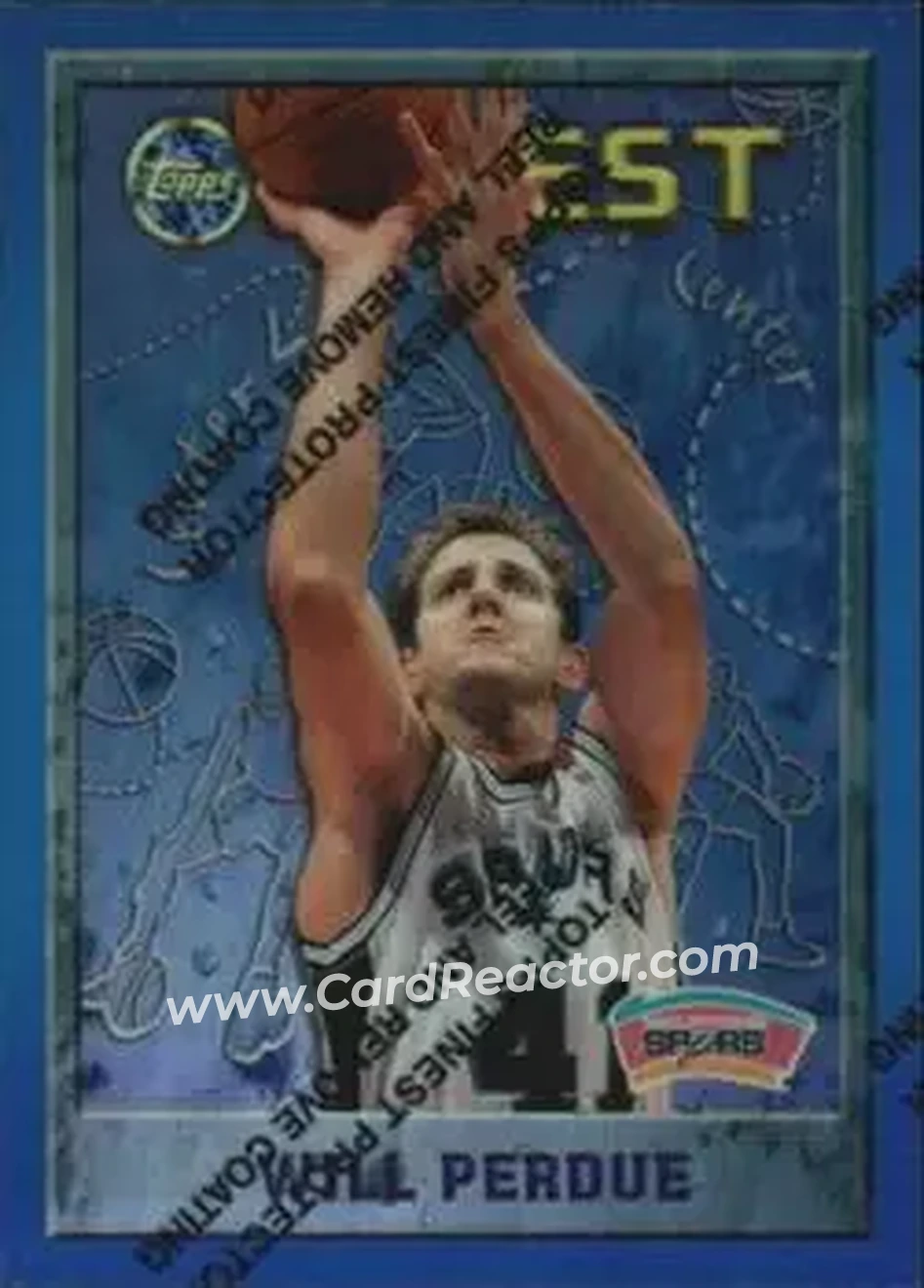 1995-96 Finest - Refractors #185 - Will Perdue - San Antonio Spurs - Front