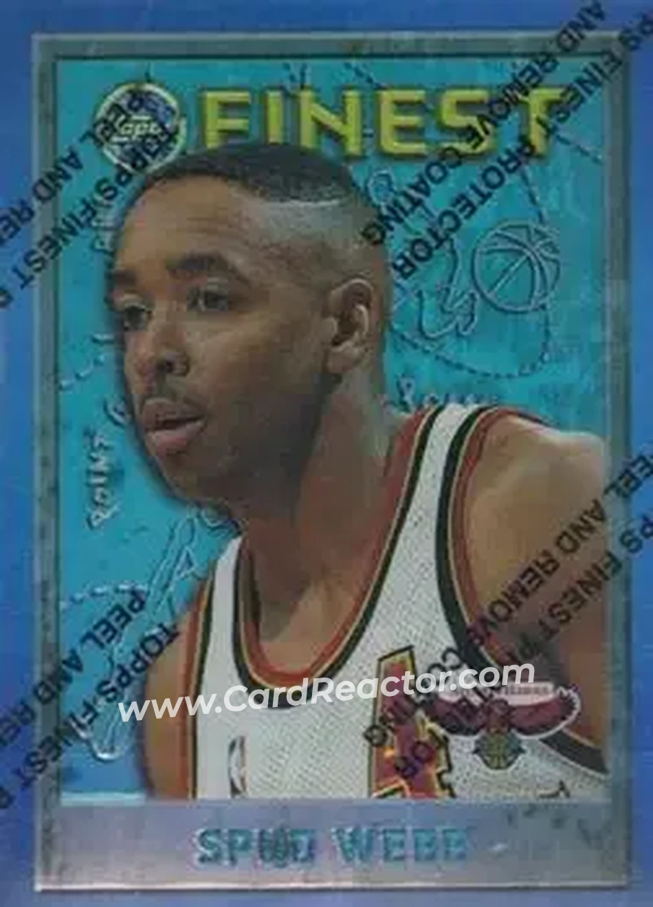 1995-96 Finest - Refractors #195 - Spud Webb - Atlanta Hawks - Front