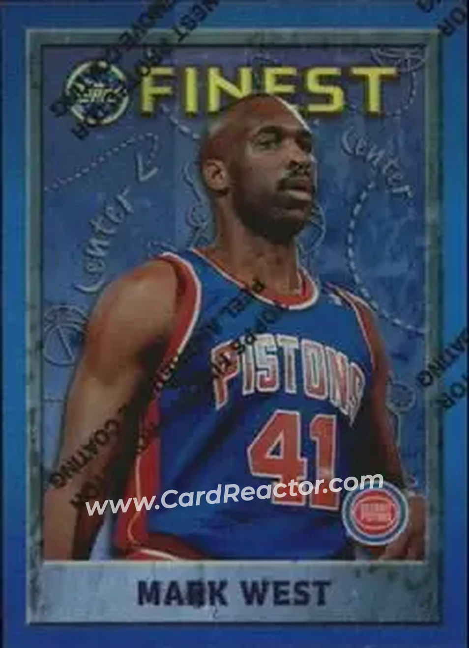 1995-96 Finest - Refractors #200 - Mark West - Detroit Pistons - Front