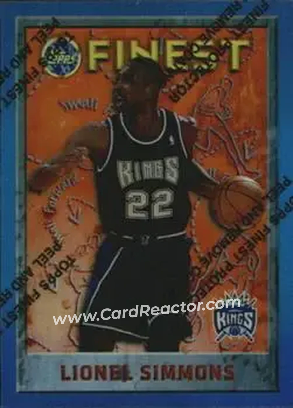 1995-96 Finest - Refractors #203 - Lionel Simmons - Sacramento Kings - Front