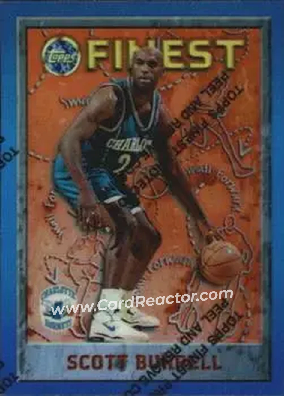 1995-96 Finest - Refractors #218 - Scott Burrell - Charlotte Hornets - Front