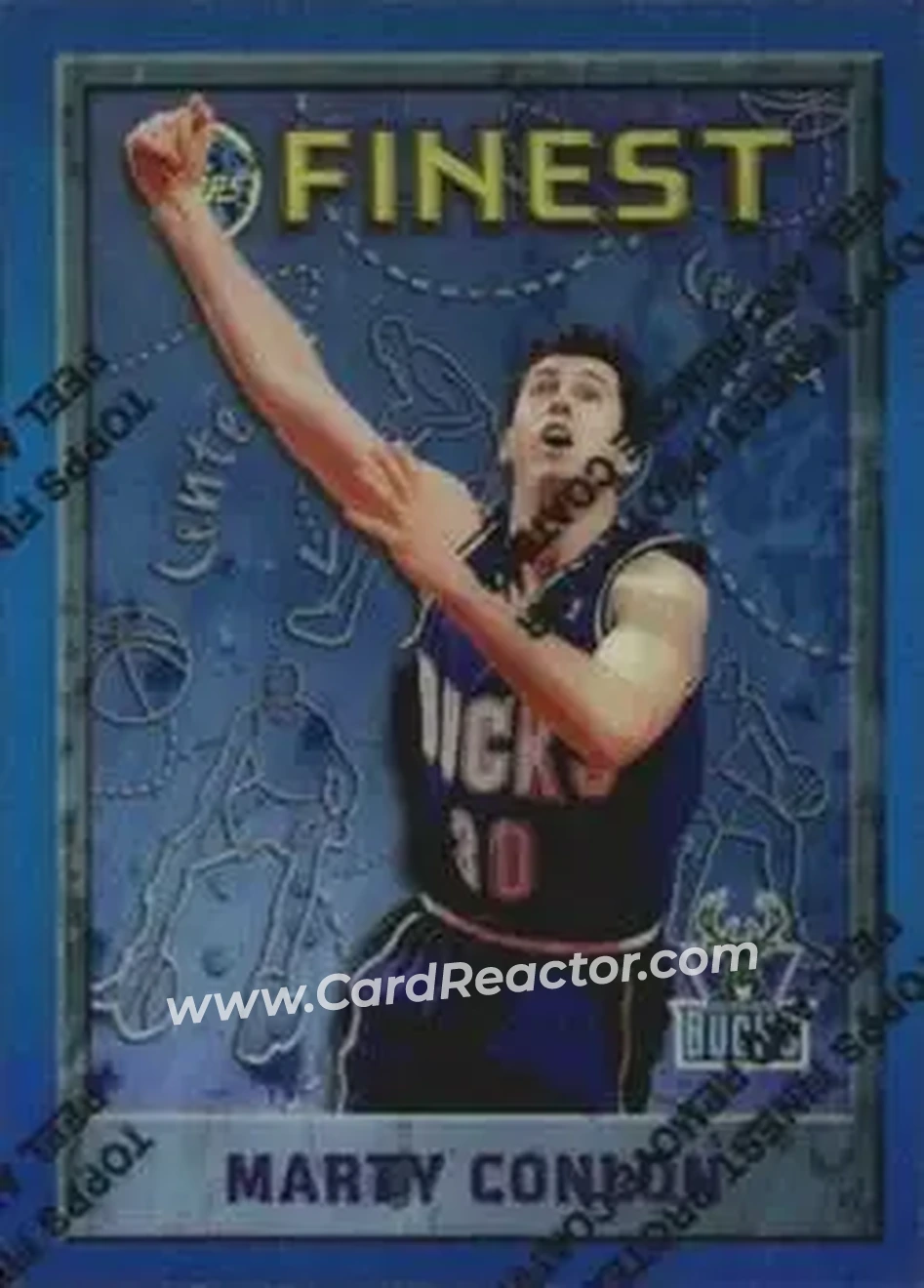 1995-96 Finest - Refractors #220 - Marty Conlon - Milwaukee Bucks - Front