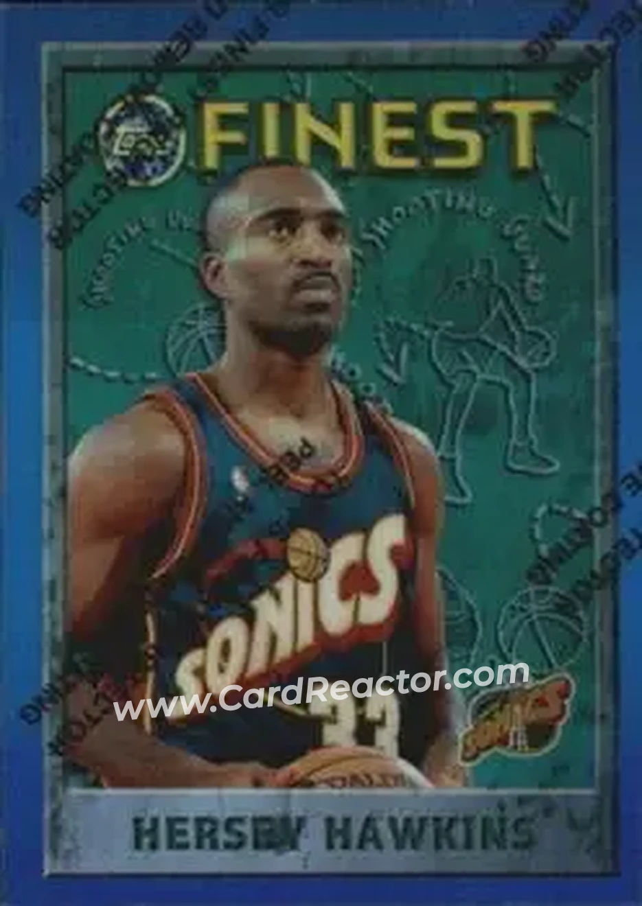 1995-96 Finest - Refractors #235 - Hersey Hawkins - Seattle SuperSonics - Front