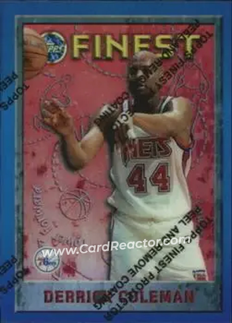 1995-96 Finest - Refractors #240 - Derrick Coleman - Philadelphia 76ers - Front