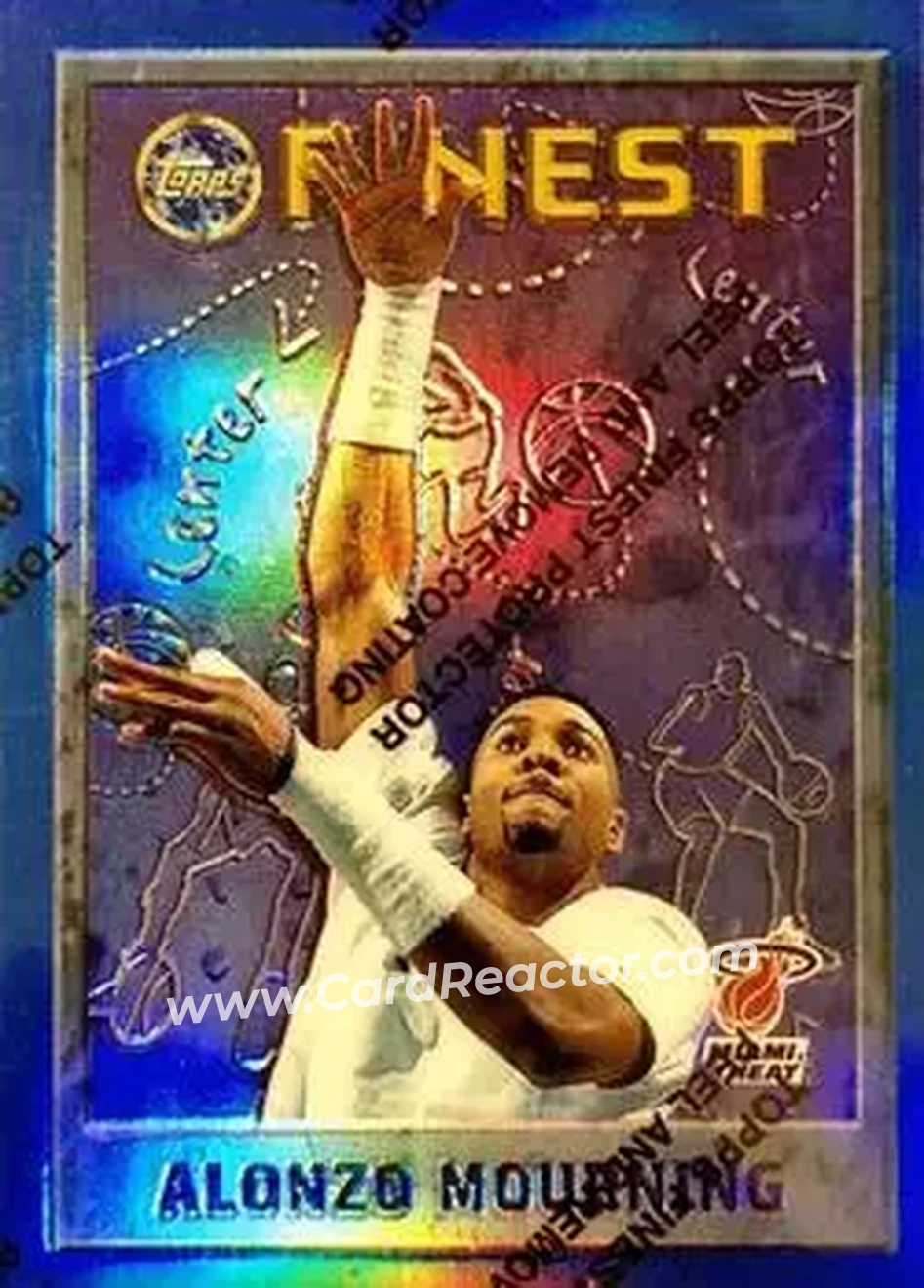 1995-96 Finest - Refractors #247 - Alonzo Mourning - Miami Heat - Front