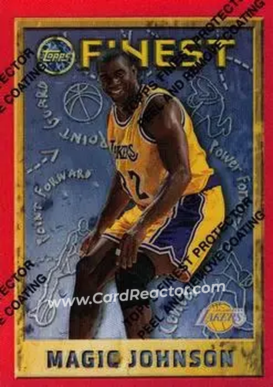 1995-96 Finest - Refractors #252 - Magic Johnson - Los Angeles Lakers - Front