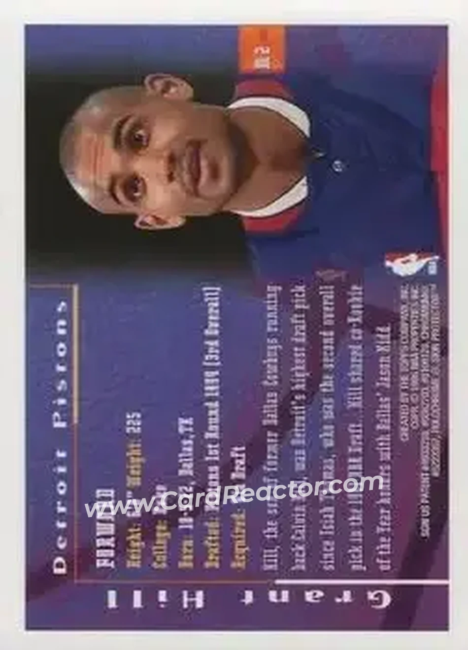 1995-96 Finest - Mystery Finest Bordered Refractors #M2 - Grant Hill - Detroit Pistons - Back 1995-96 Finest - Mystery Finest Bordered Refractors #M2 - Grant Hill - Detroit Pistons - Back