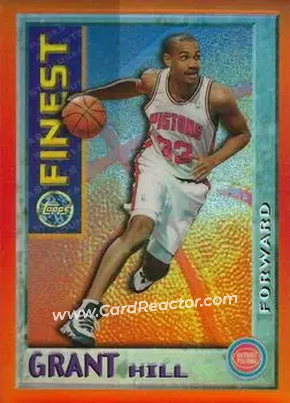 1995-96 Finest - Mystery Finest Bordered Refractors #M2 - Grant Hill - Detroit Pistons - Front 1995-96 Finest - Mystery Finest Bordered Refractors #M2 - Grant Hill - Detroit Pistons - Front