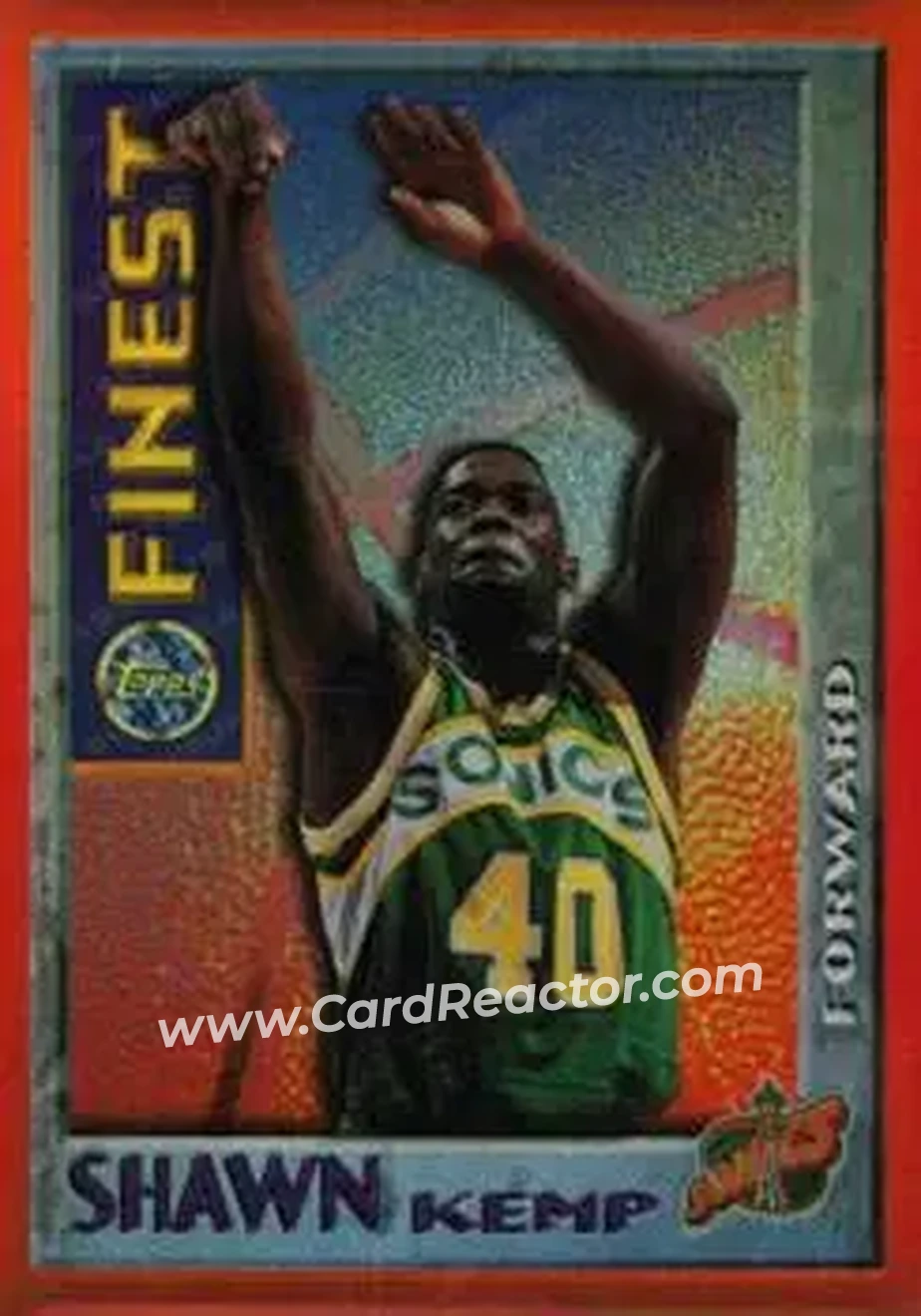 1995-96 Finest - Mystery Finest Bordered Refractors #M4 - Shawn Kemp - Seattle SuperSonics - Front