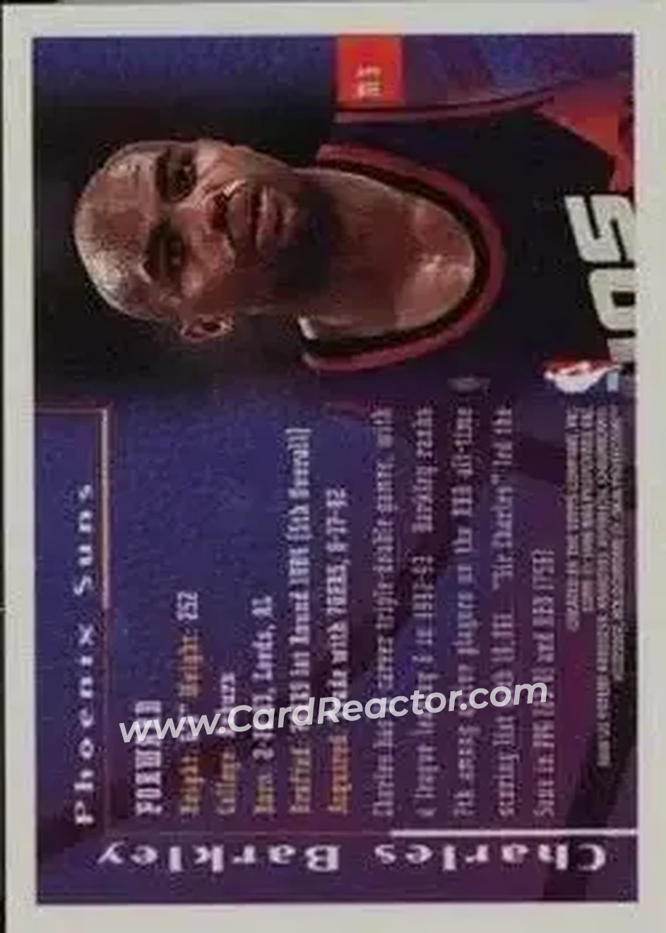 1995-96 Finest - Mystery Finest Bordered Refractors #M6 - Charles Barkley - Phoenix Suns - Back