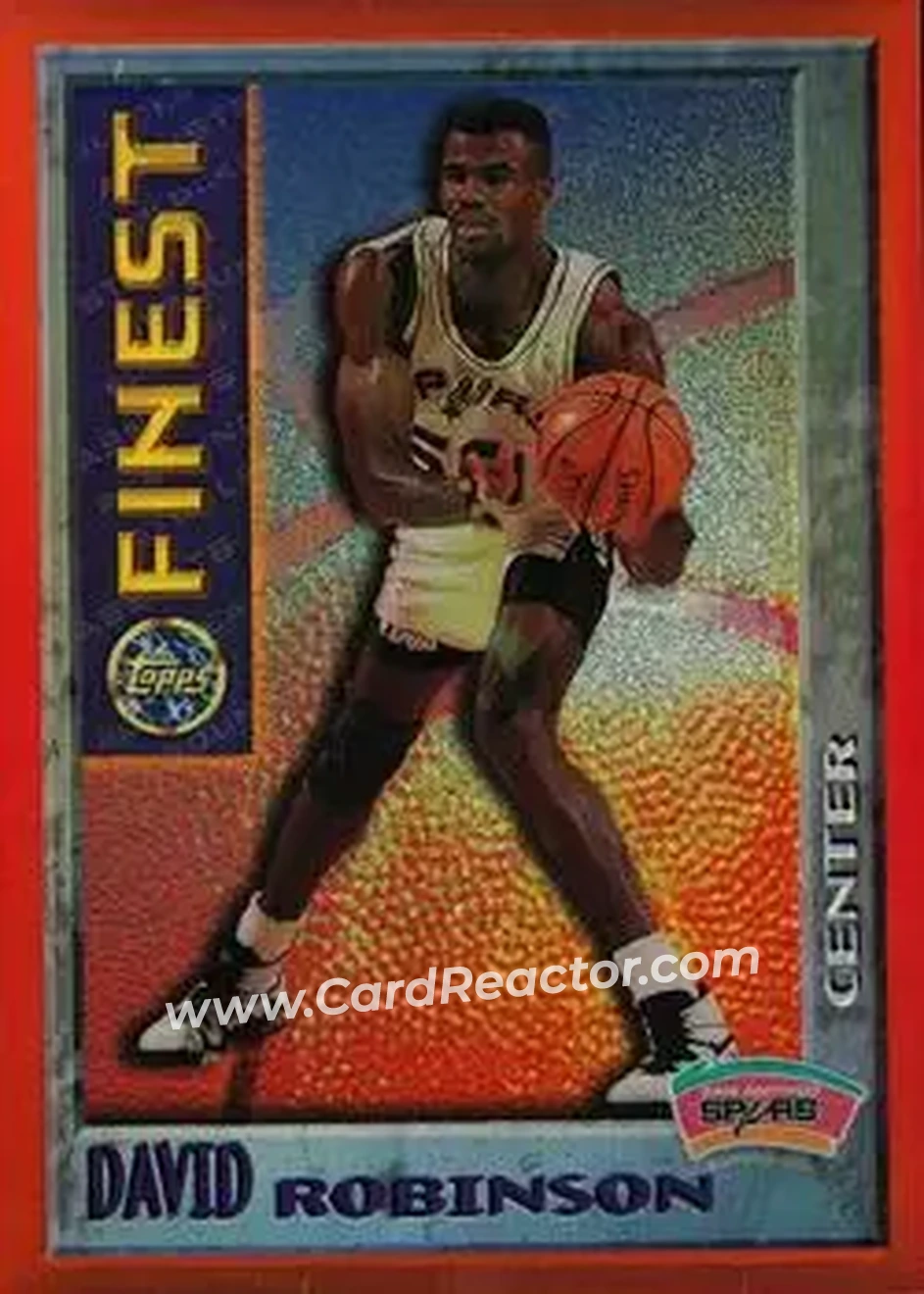 1995-96 Finest - Mystery Finest Bordered Refractors #M11 - David Robinson - San Antonio Spurs - Front 1995-96 Finest - Mystery Finest Bordered Refractors #M11 - David Robinson - San Antonio Spurs - Front